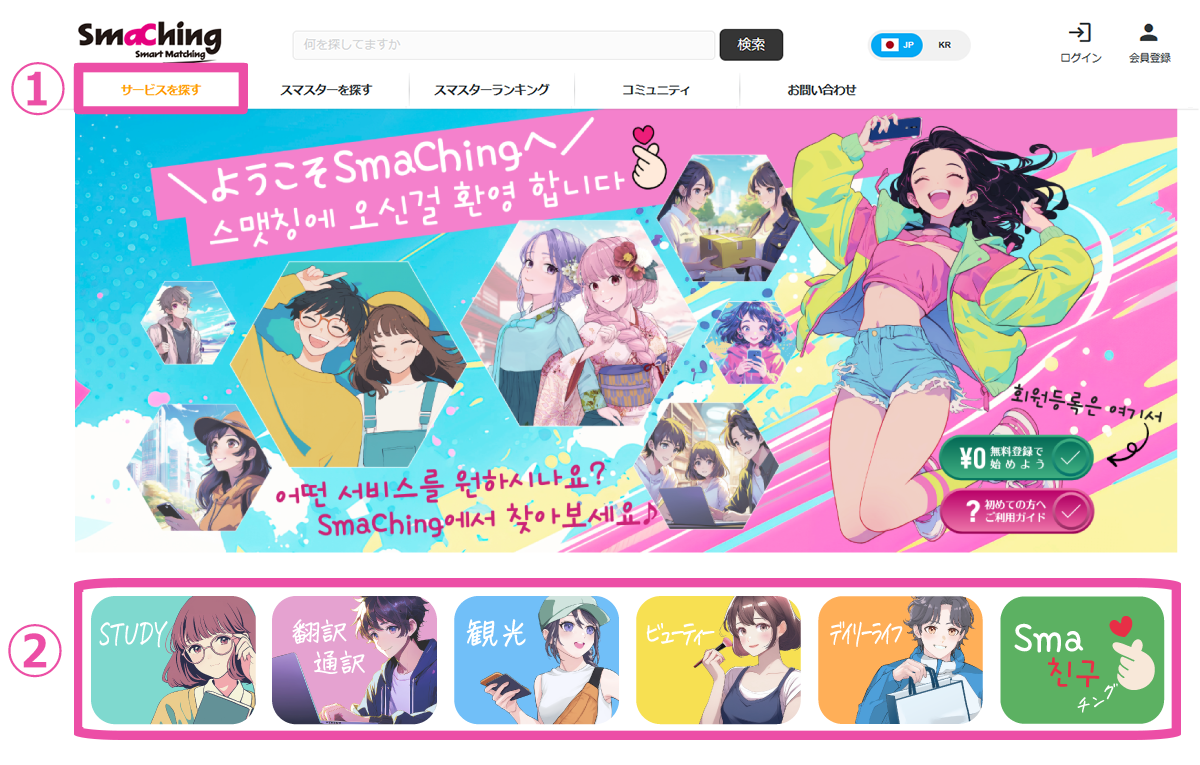 自分に合ったサービスを見つける① サービスを探す01