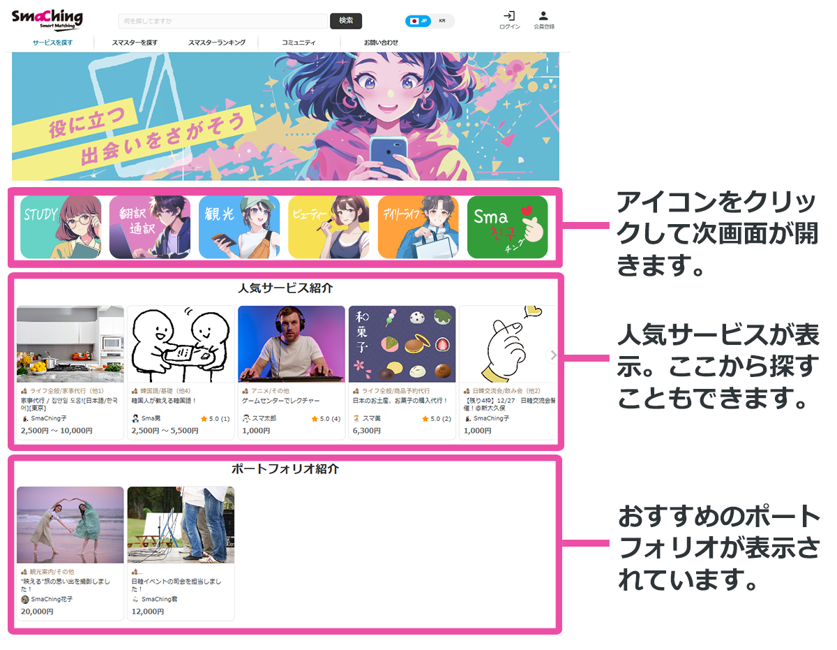 自分に合ったサービスを見つける① サービスを探す02