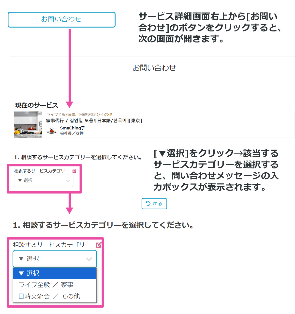 スマスターへの[お問い合わせ]１