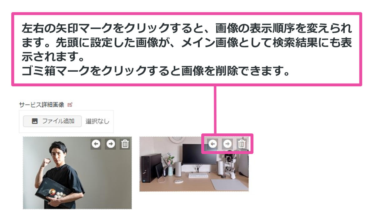 提供サービス管理：画像の登録
